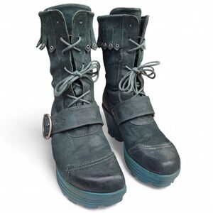 Fluevog Mellow Empress, Peacock, Size 8